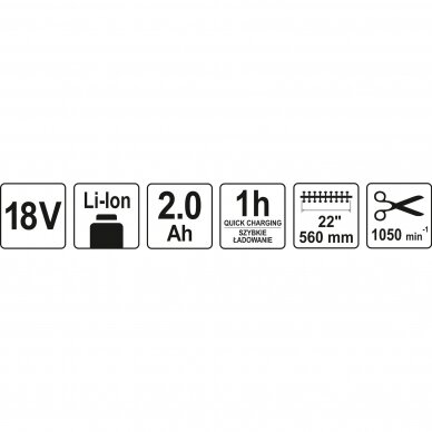 Akumuliatorinės gyvatvorių žirklės 56cm 18V LI-ION 4