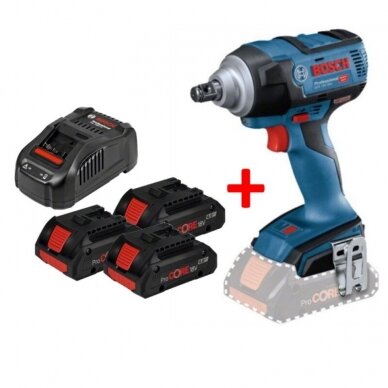 Akumuliatorinis smūginis veržliasukis 1/2" BOSCH GDS 18V-300 C su priedais