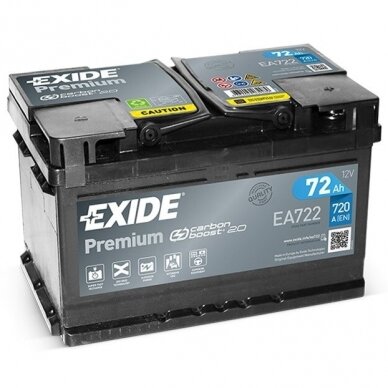 Akumuliatorius EXIDE Premium EA722 72Ah 720A