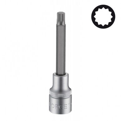 Antgalis daugiabriaunis su/be skylės M12-M18 spline įpresuotas 1/2" L-100mm