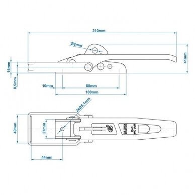 Borto užraktas kvadratinis ZB-01A 1