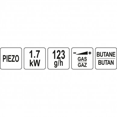 Degiklis su pjezo metalinis korpusas 190G. 360° 2