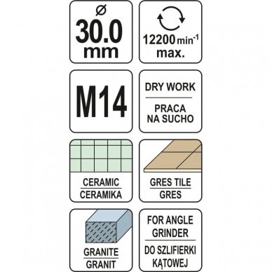 Deimantinė karūna M14 30mm 1