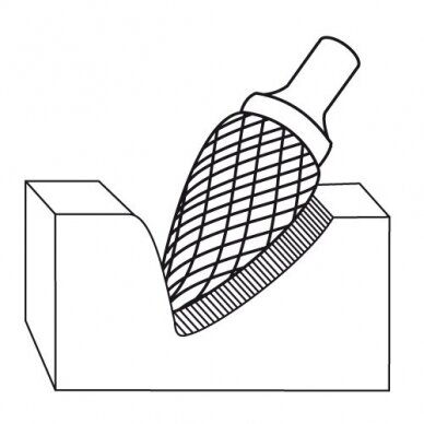 Freza kūginės pastorintos formos 12x25 6mm G1225D 2
