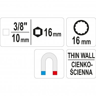 Galvutė žvakėms 16mm 3/8" 1