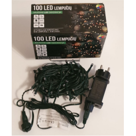 Girlianda 100LED 8 funkcijos Spalvota (Mėlyna/geltona/žalia/raudona) 1