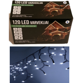 Girlianda varvekliai 120LED Balta + 20% mėlyna greitai mirksinčios spalvos 1