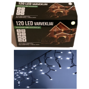 Girlianda varvekliai 120LED Šiltai balta/ balta + 20% baltai greitai mirksinčios spalvos 1