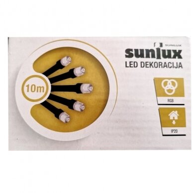 Girlianda 100LED 8 funkcijos skaidriu laidu Spalvota (Mėlyna/geltona/žalia/raudona) 1