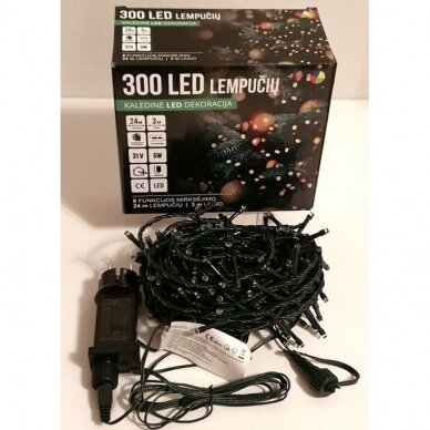 Girlianda 300LED 8 funkcijos Mėlyna 1