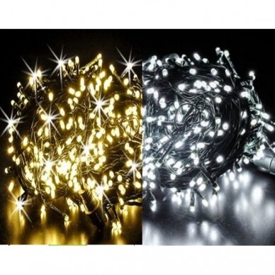 Girlianda 400LED Balta / Šiltai Balta + 25% baltos greitai mirksinčios spalvos