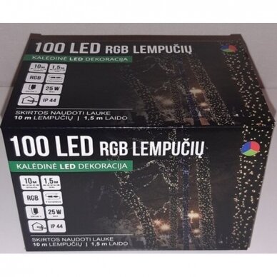 Girlianda laukinė 100LED Mėlyna / Raudona + Žalia / Raudona + 20% baltos greitai mirksinčios spalvos 2