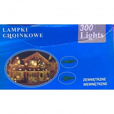 Girlianda laukinė juodu laidu 300LED Spalvota (mėlyna/geltona/žalia/raudona) 1