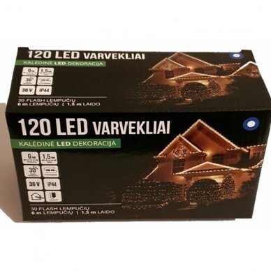 Girlianda varvekliai 120LED Mėlyna + 20% baltai greitai mirksinčios spalvos 1