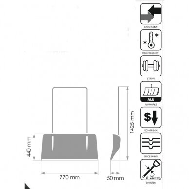 Kastuvas sniego 440x770mm 1