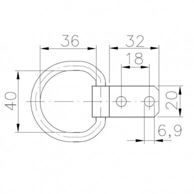 Krovinio tvirtinimo kilpa U-03CH 1