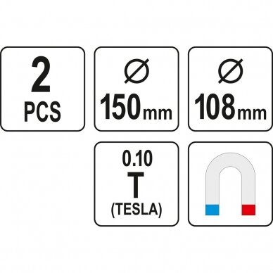 Magnetinių lėkštelių rinkinys Ø108/150mm 3