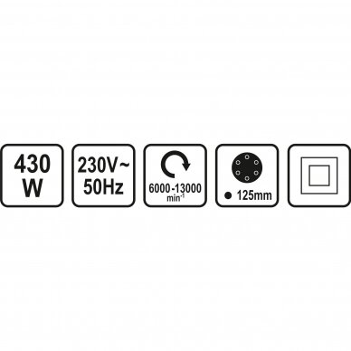 Ekscentrinis šlifuoklis su reguliavimu 430W 3