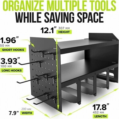 Pakabinama lentyna el. įrankiams 452x200x307mm 1