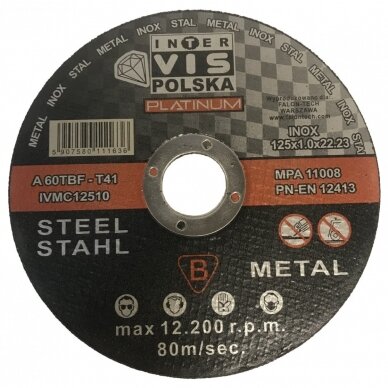 Diskas pjovimui 125mm 1.0mm 22.2mm