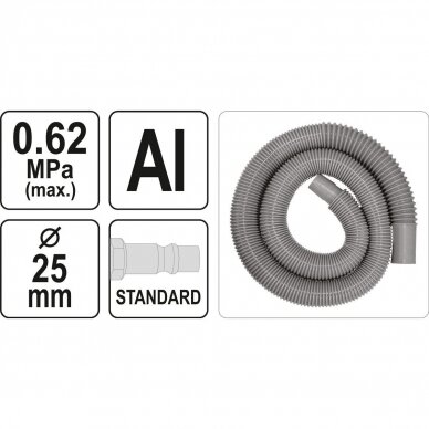 Pneumatinis dulkių siurblys su antgaliais 1/4" 4