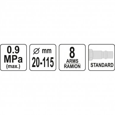 Pneumatinis įrankis pusašių gumoms uždėti 20-115mm 3