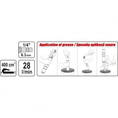 Pneumatinis tepalo presas 400ml 2