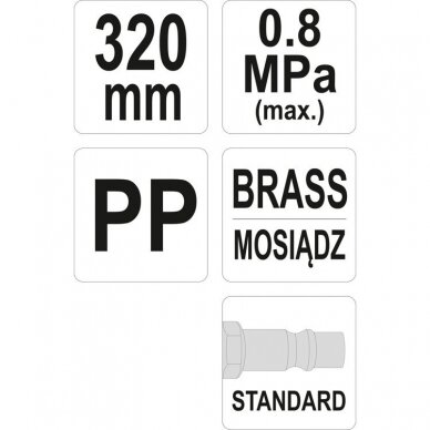 Prapūtimo pistoletas 1/4" L-320mm 1