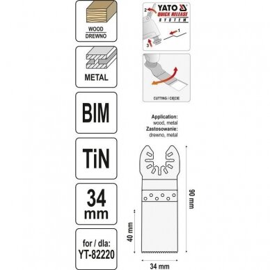 Priedas daugiafunkciniam įrankiui BIMETAL-TIN 1vnt. 3