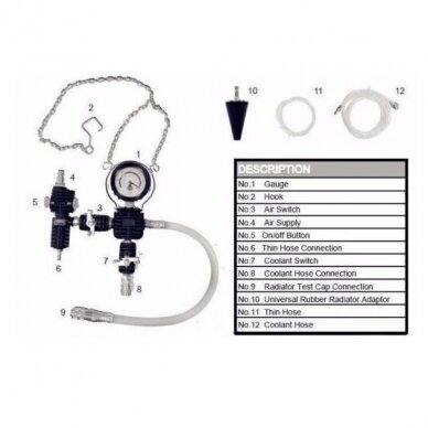 Radiatoriaus slėgio ir aušinimo sistemos testeris 28vnt. 4