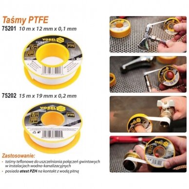 Santechninė tefloninė juosta 0.2x19x15m 2