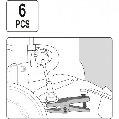 Šarnyrų ir traukių nuimtuvų rinkinys 6vnt. 2