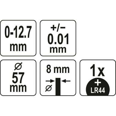 Skaitmeninė indikatorinė galvutė 0-12.7mm 2