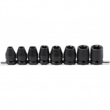 Smūginių galvučių rinkinys 1/2" E10-24mm 8vnt.