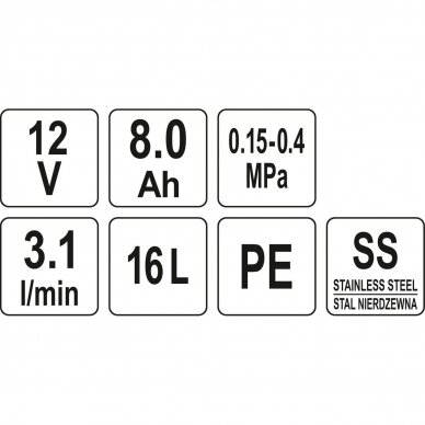 Akumuliatorinis sodo purkštuvas 16L 12V 4