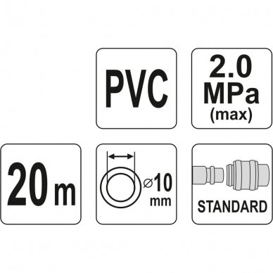 Suspausto oro žarna su jungtimis L-20m 17mm 10mm 2