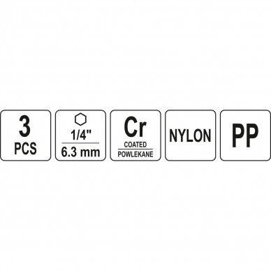 Šveitimo rinkinys hex antgalis nailoniniai 3vnt. 2