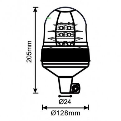 Švyturėlis 18LED 12/24V su stovu 3W R65 R10 1