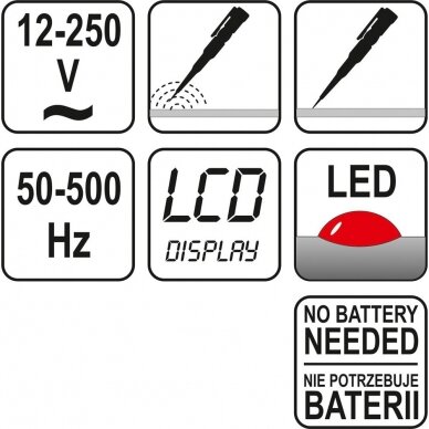 Testeris skatmeninis 12-250V 2