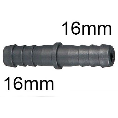 Vamzdelis plastikinis žarnos sujungimui 16mm