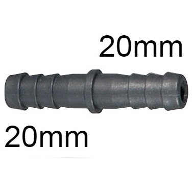 Vamzdelis plastikinis žarnos sujungimui 20mm