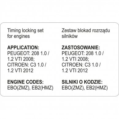 Variklio rakinimo įrankių rinkinys benzinas Peugeot, Citroen 1,0-1,2VTi 3