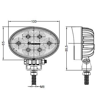 Žibintas darbinis OSRAM 24LED 10/30V 24W ovalus 4