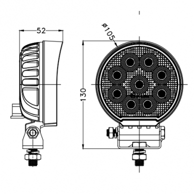 Žibintas darbinis OSRAM 36LED 10/30V 36W apvalus 6