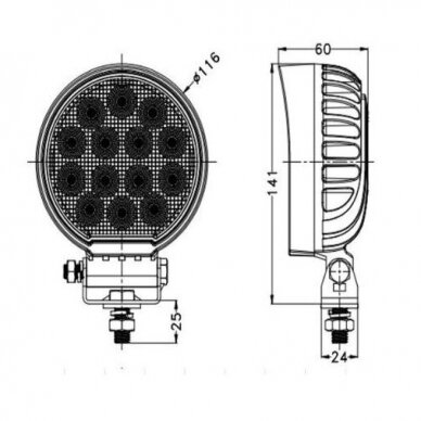 Žibintas darbinis OSRAM 56LED 10/30V 56W apvalus 3