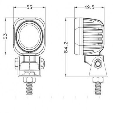 Žibintas darbinis OSRAM 1LED 10/30V 10W kvadratinis 1