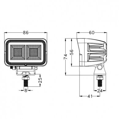 Žibintas darbinis OSRAM LED 10/30V 40W stačiakampis 2