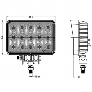 Žibintas darbinis OSRAM 60LED 10/30V 60W stačiakampis 1