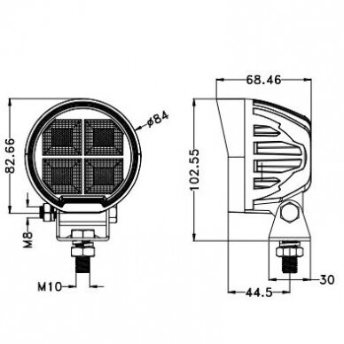 Žibintas darbinis OSRAM LED 10/30V 64W apvalus 3