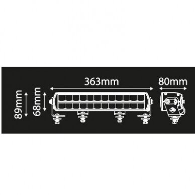 Žibintas LED 9/36V 120W/10900lm L-363mm juosta 1